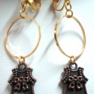 Girl dress charm dangle clip on earring