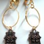 Girl dress charm dangle clip on earring