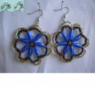 Handmade flower kid girl's dangle pierced earring