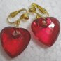 Acrylic heart gold plated clip on earring
