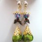 Handmade heart angel wing dangle earring