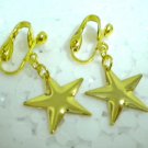 Girl jewelry Twinkle golden star dangle clip on earring