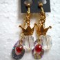 Girl jewelry Golden princess tiara sequin dangle clip on earring