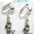 Girl jewelry Mermaid charm dangle clip on earring