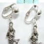 Girl jewelry Mermaid charm dangle clip on earring