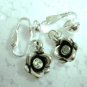 Girl jewelry Rose flower charm dangle clip on earring