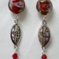 Rose flower teardrop dangle earring