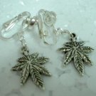 Girl jewelry Maple charm dangle clip on earring