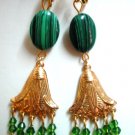Handmade malachite dangle earring
