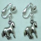 Children Jewelry horse charm clip on earring