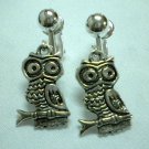 Children Jewelry owl charm clip on earring