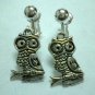 Children Jewelry owl charm clip on earring