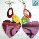 Jewelry sequin heart dangle earring for woman