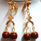 Handmade red jasper dangle earring 2" (5cm)