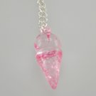 Girl jewelry pink ice-cream pendant necklace