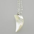 Woman Jewelry MOP mother of pearl crimp tooth pendant necklace