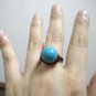 Handmade Woman jewelry Wire wrap turquoise cocktail party ring US size 8