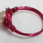 Handmade Woman jewelry Wire wrap pink freshwater pearl cocktail party ring US size 8