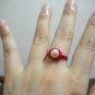 Handmade Woman jewelry Wire wrap pink freshwater pearl cocktail party ring US size 8