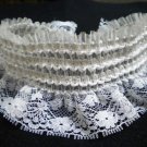 Wide stretch white lace choker necklace