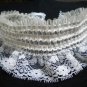 Wide stretch white lace choker necklace