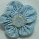 Handmade Aqua blue blossom flower moonstone hair clip 3"