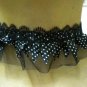 Handmade lolita collar dots black ribbon lace choker necklace