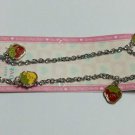Metal  strawberry charms dangle chain bracelet 18.5 cm 2 pcs set
