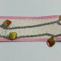 Metal  strawberry charms dangle chain bracelet 18.5 cm 2 pcs set
