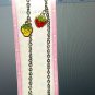 Metal  strawberry charms dangle chain bracelet 18.5 cm 2 pcs set