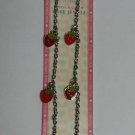 Metal  strawberry charms dangle chain bracelet 18.5 cm 2 pcs set