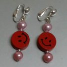 Girls earring wooden bead smiling face earring