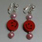 Girls earring wooden bead smiling face earring