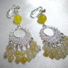 Honey jade filigree earring