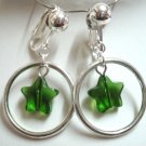 Glass star in hoop clip on earring