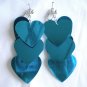 Sequin heart dangle clip on earring