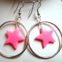 Circle hoop twinkle star dangle earring