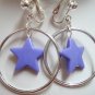 Circle hoop twinkle star dangle earring