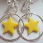 Circle hoop twinkle star dangle earring