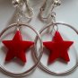 Circle hoop twinkle star dangle earring