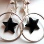 Circle hoop twinkle star dangle earring