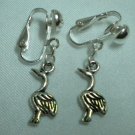 Goose charm clip on earring
