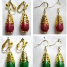Girl jewelry teardrop dangle clip on earring