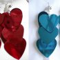 Sequin heart dangle clip on earring