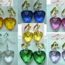 Acrylic heart gold plated clip on earring