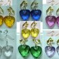 Acrylic heart gold plated clip on earring