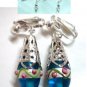 Woman Jewelry Floral lampwork dangle earring