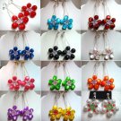 Handmade rose flower dangle earring