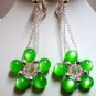 Handmade rose flower dangle earring