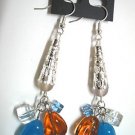 Glass beads dangle earring